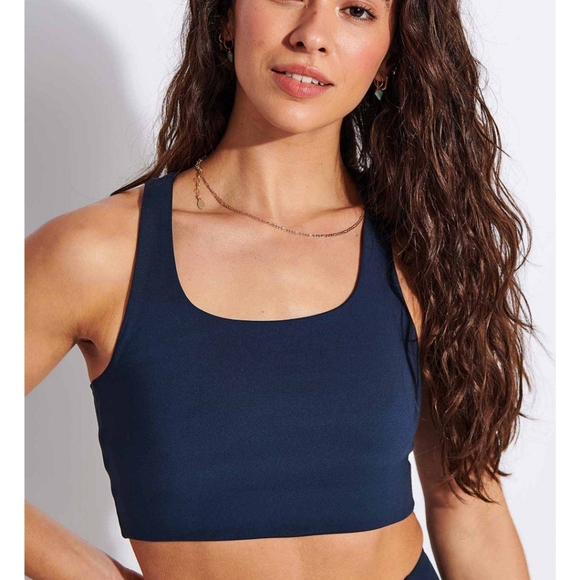 girlfriend collective Other - Girlfriend Collective Dark Blue Paloma Bra Top Racerback Activewear Top Small